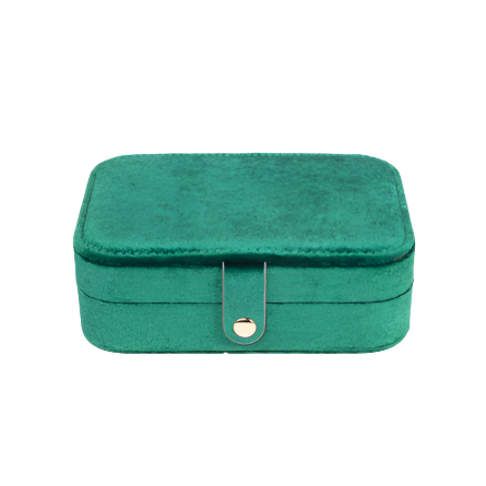 vera travel jewelry organizer in emerald green front view