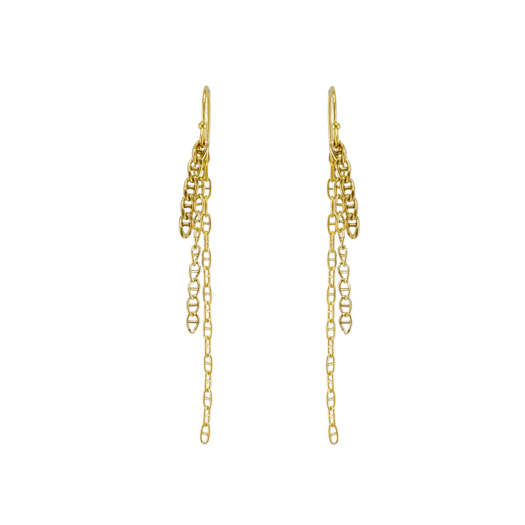 anchor chain earrings in gold vermeil