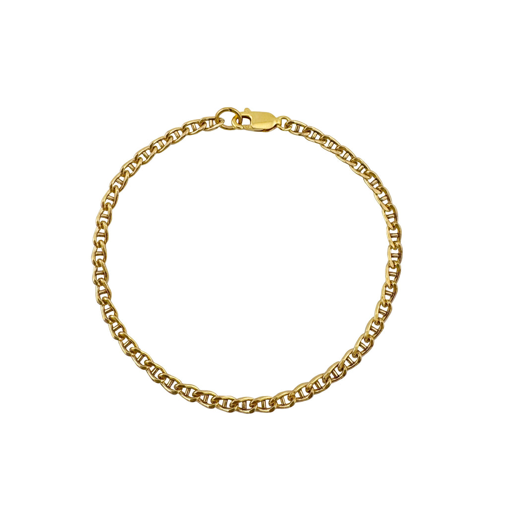 anchor chain bracelet in gold vermeil
