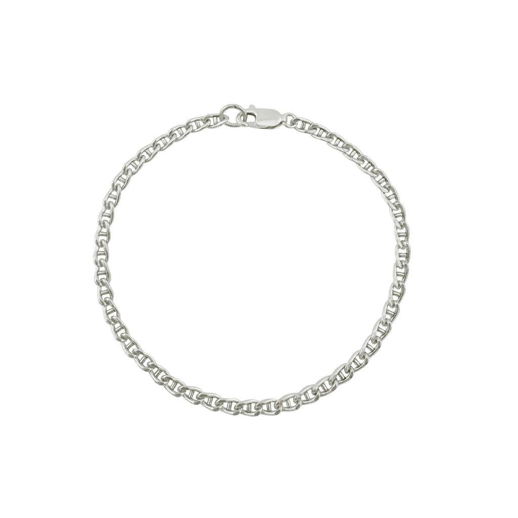 anchor chain bracelet in silver
