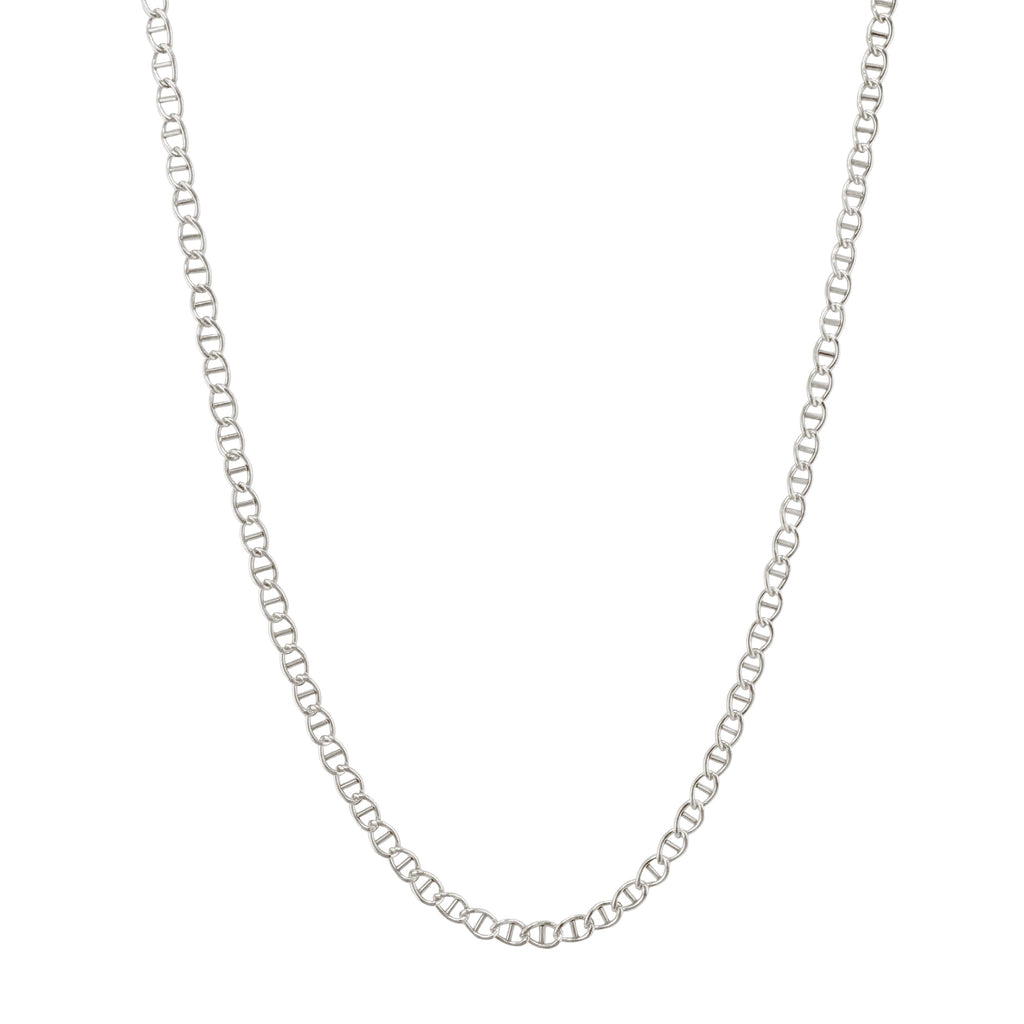 anchor chain necklace in silver