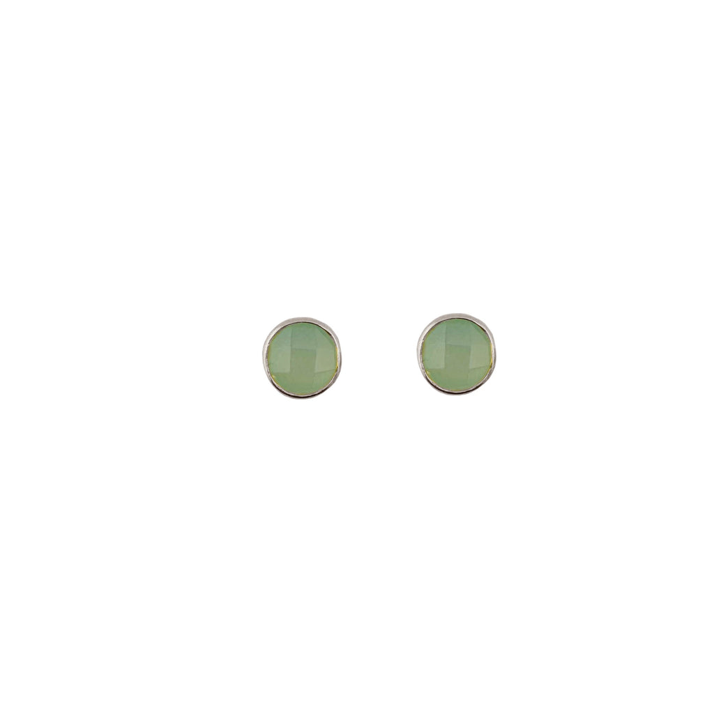 chalcedony posts earrings in silver