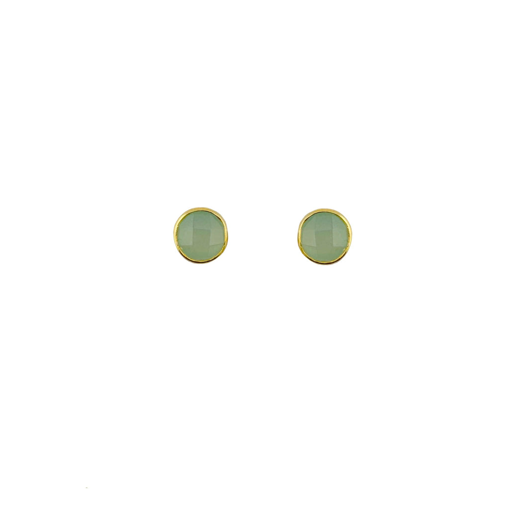 chalcedony posts earrings in gold vermeil
