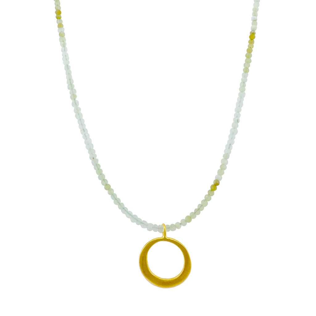 circle on peruvian opal necklace in gold vermeil