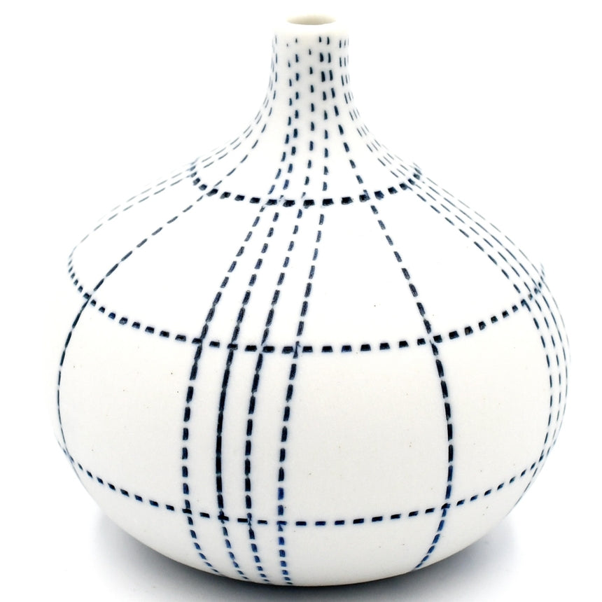 congo tiny bud vase blue stripes 192W25