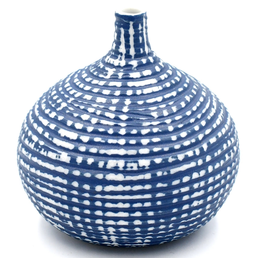 congo tiny bud vase blue textured 192W21blue