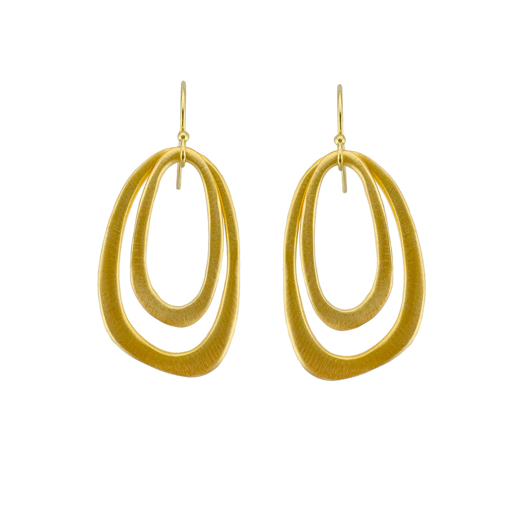 double ovals earrings in gold vermeil
