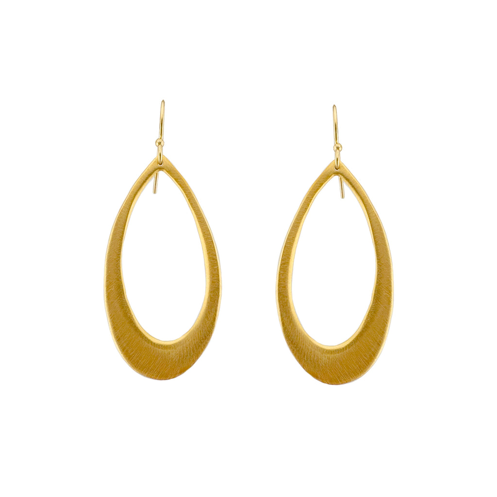 large leaf drop earrings in gold vermeil