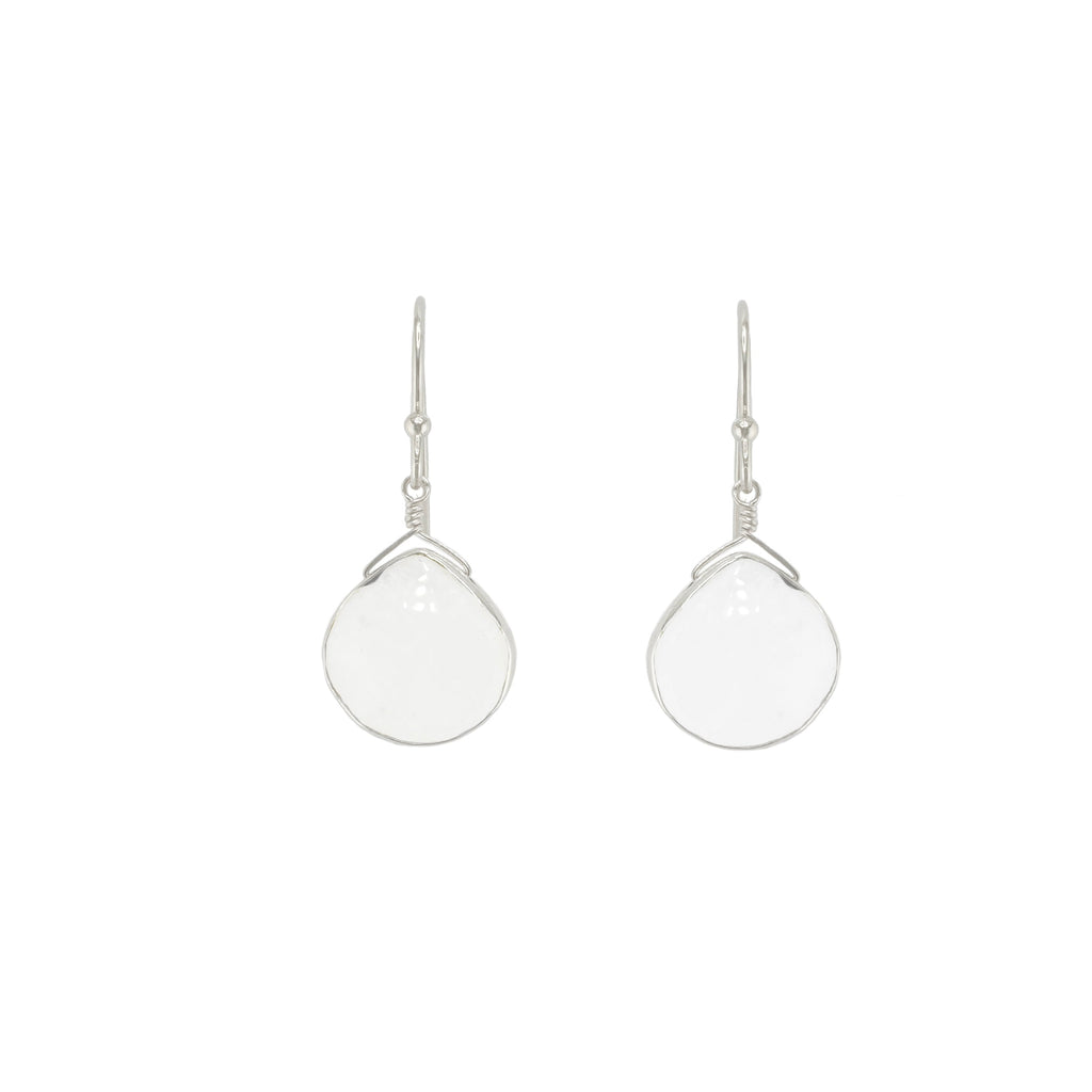 moonstone drops earrings in silver