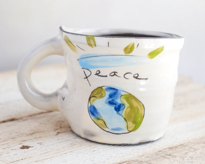 ceramic-mug-world-peace-design-freeform style-handpainted