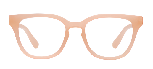 Beige eyeglasses on a white background