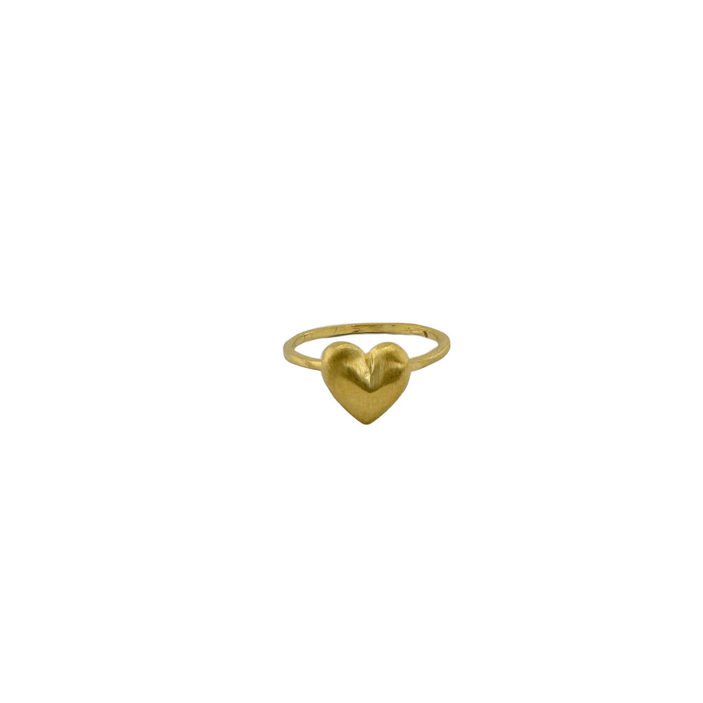 puffy heart ring in gold vermeil