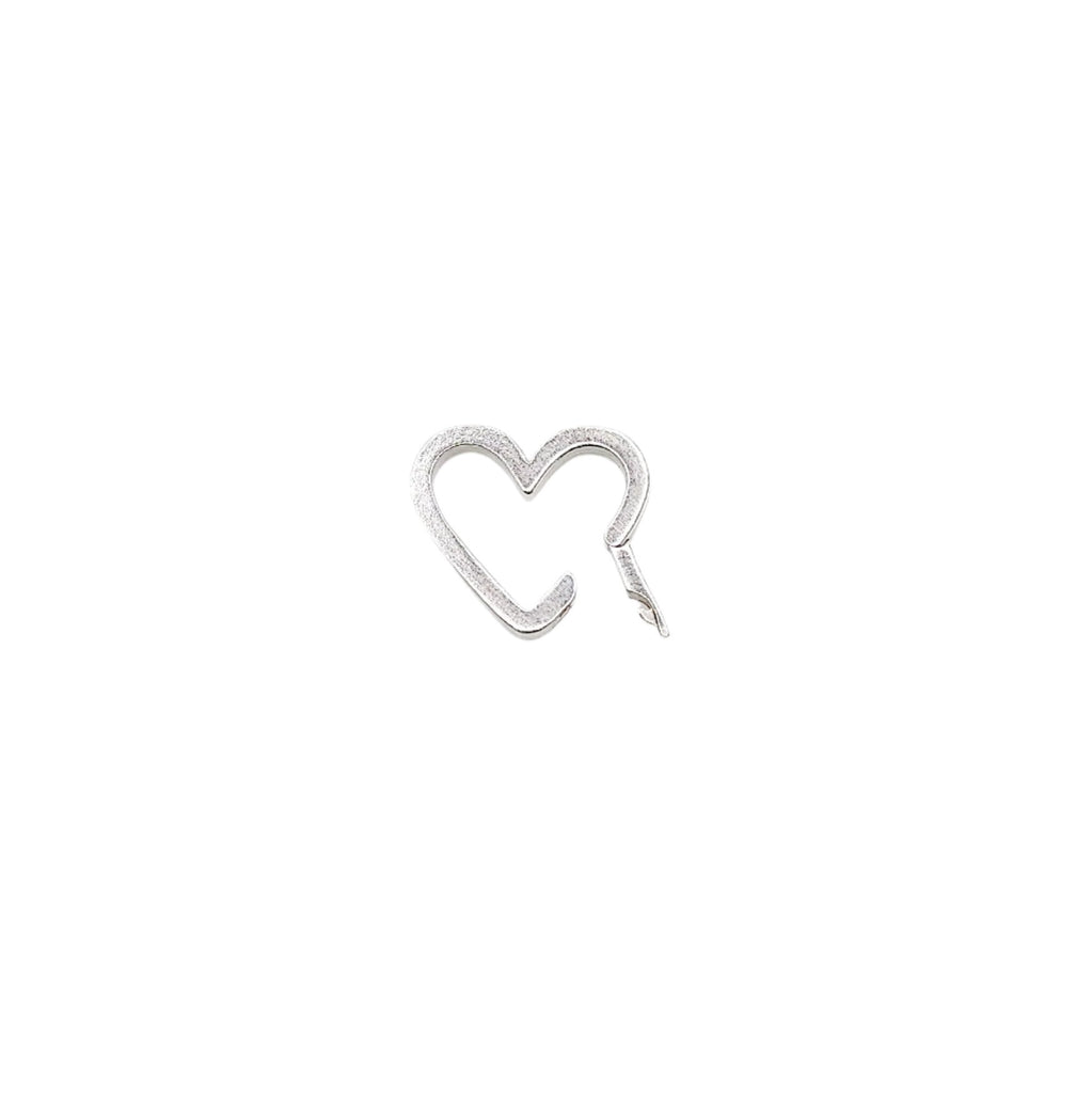 silver heart hinge clip charm open