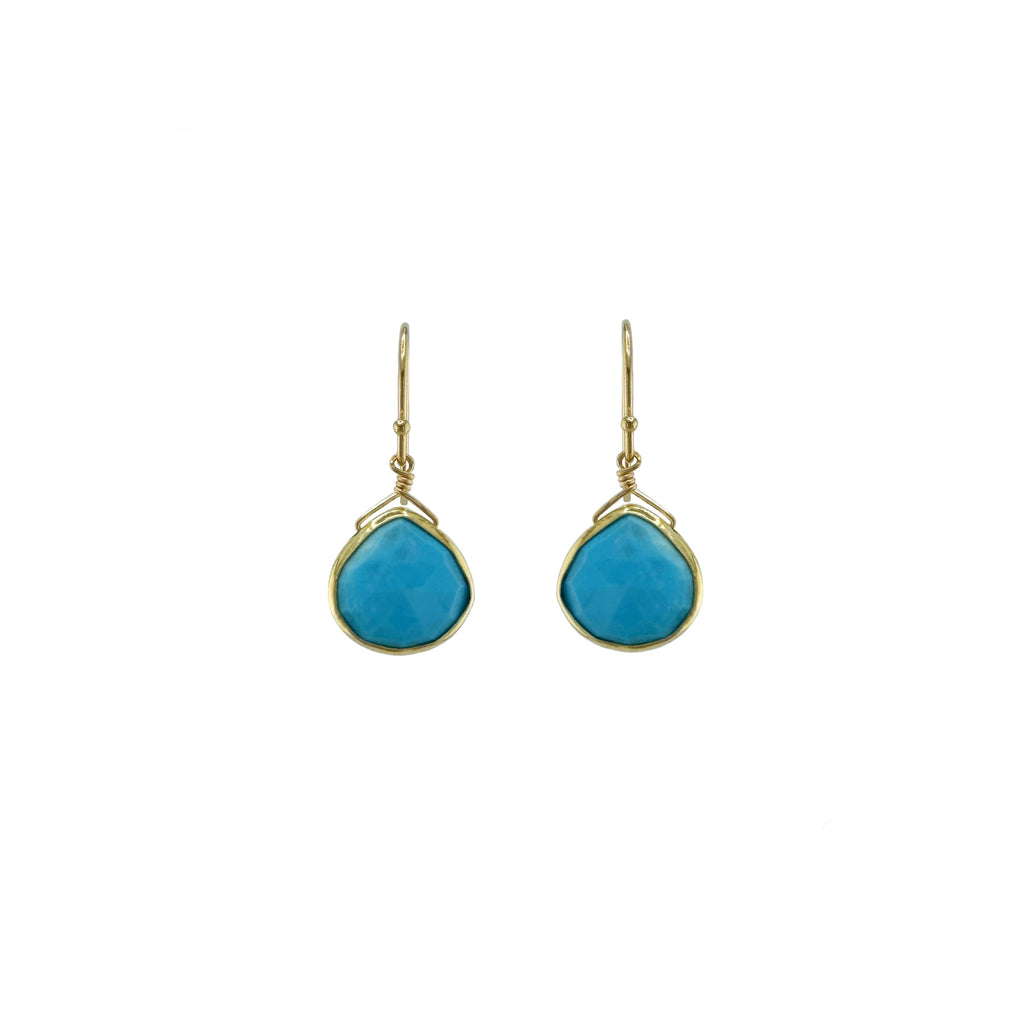 turquoise drop earrings in gold vermeil