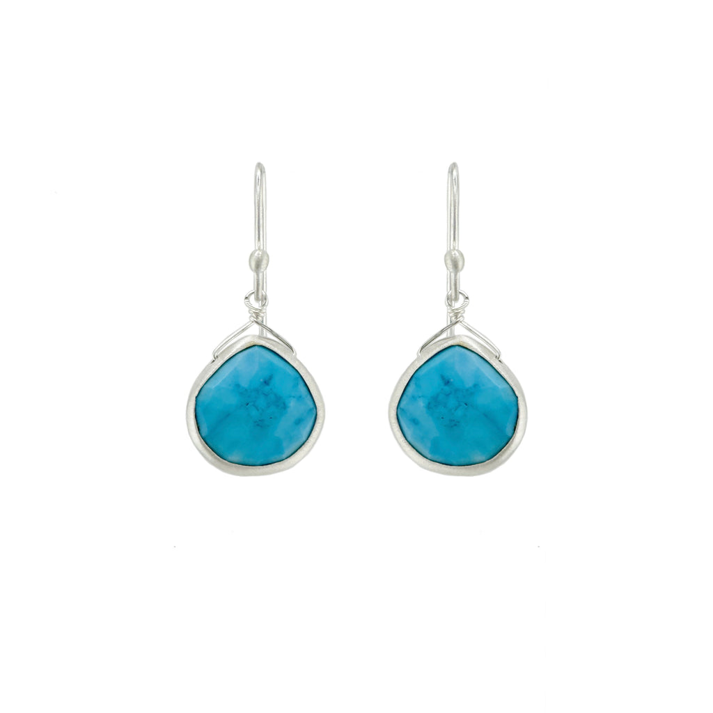 turquoise drop earrings in silver