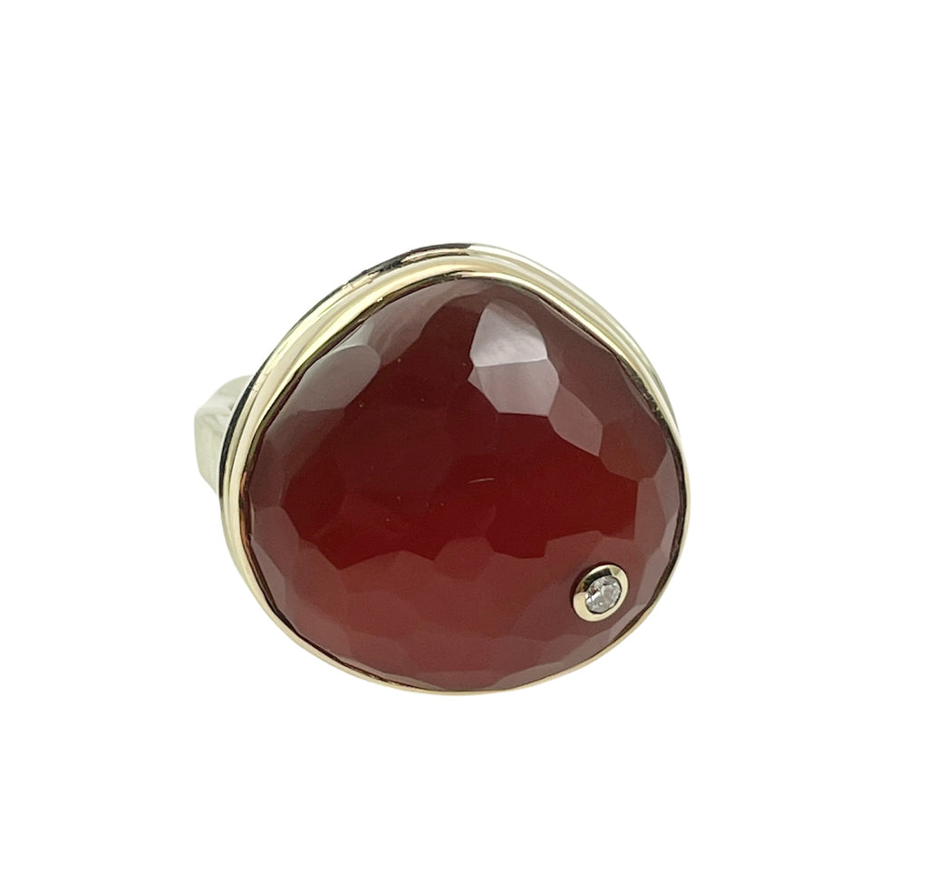 Asymmetrical Carnelian Ring facing forward