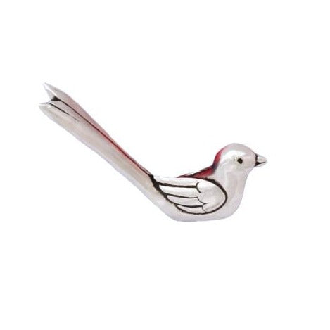 Bird Ring Holder in silver on white background