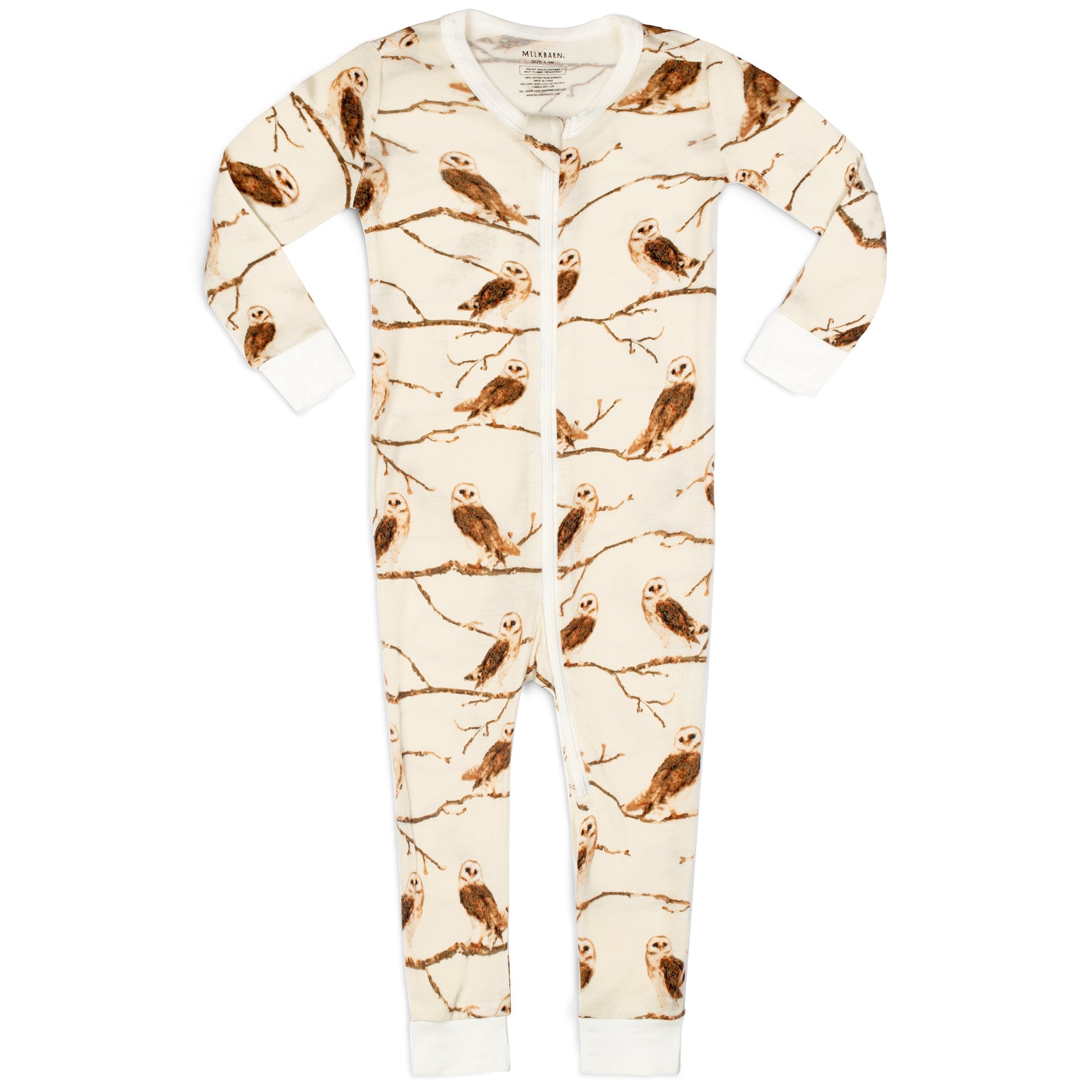 Owl Bamboo Zippered Pajamas Philippa Roberts