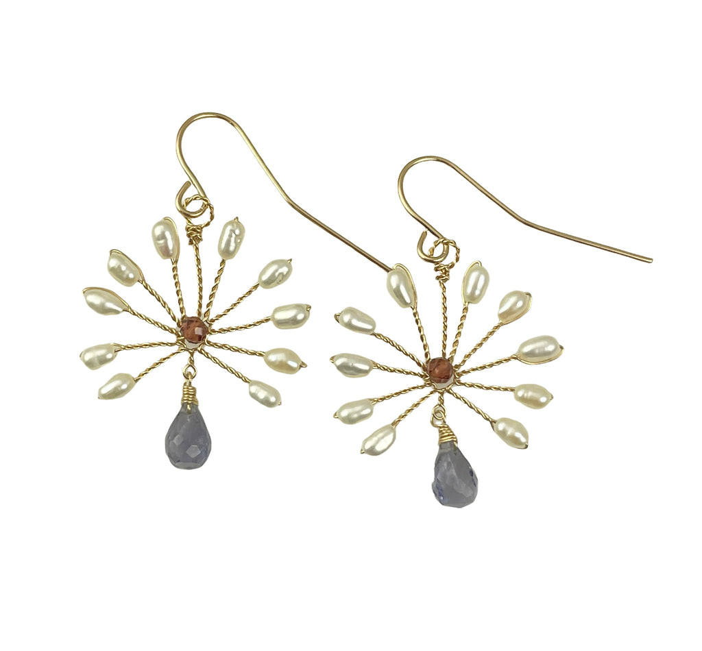 pearl-and-iolite-sunburst-earrings